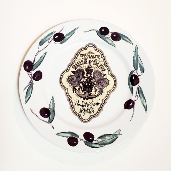 Set of 4 Rosanna Specialite Huile D'Olive Product of France 8" Ceramic Plates - Picture 2 of 8